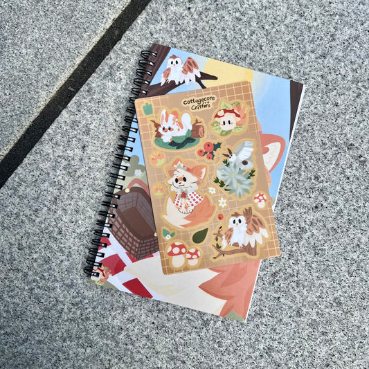 cottagecore critters sticker sheet